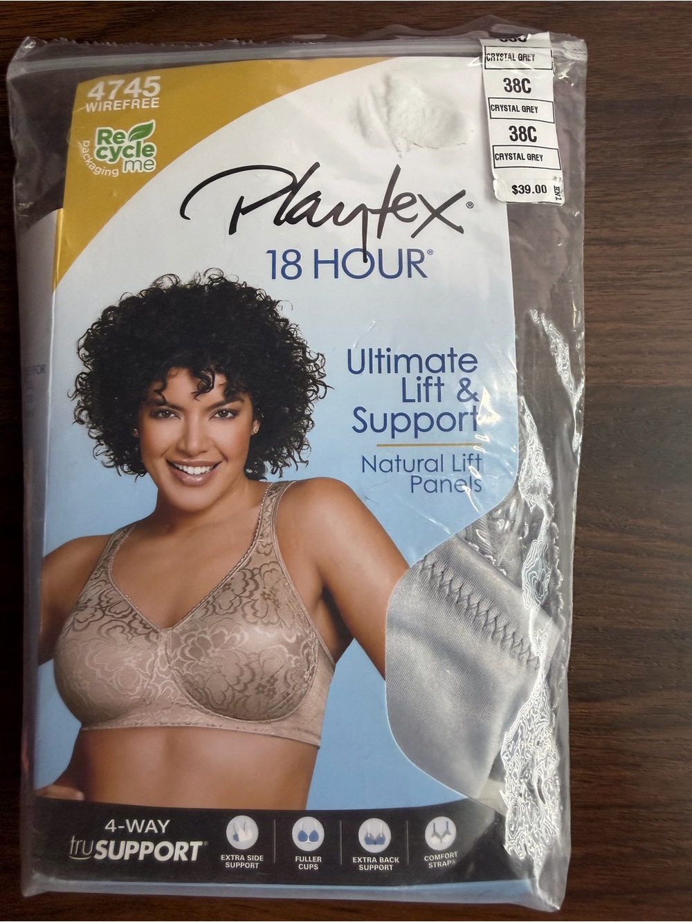 Macy's Playtex 18 Hour Wirefree Bra in Crystal Grey